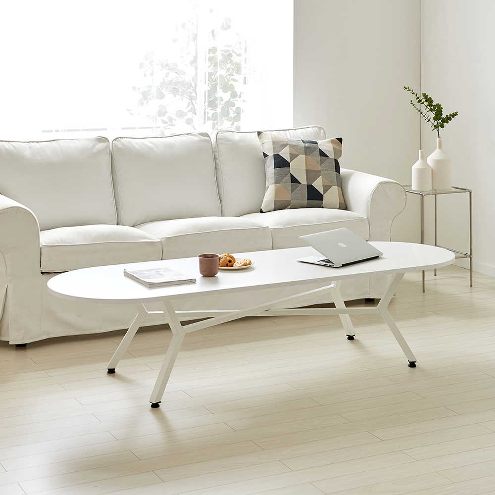 쇼파 거실테이블 철제 타원형 소파 테이블 1800