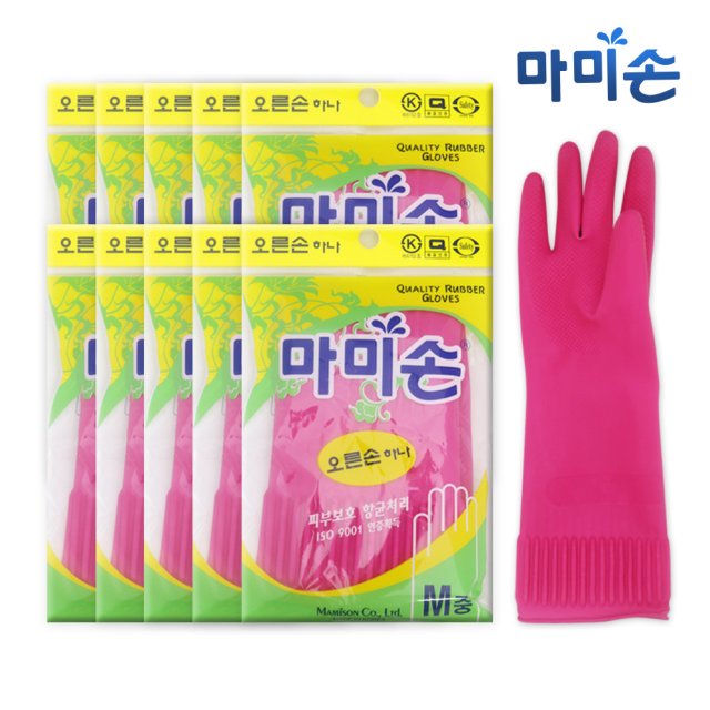 마미손 고무장갑 오른손하나 중형 10개 - 상품 이미지