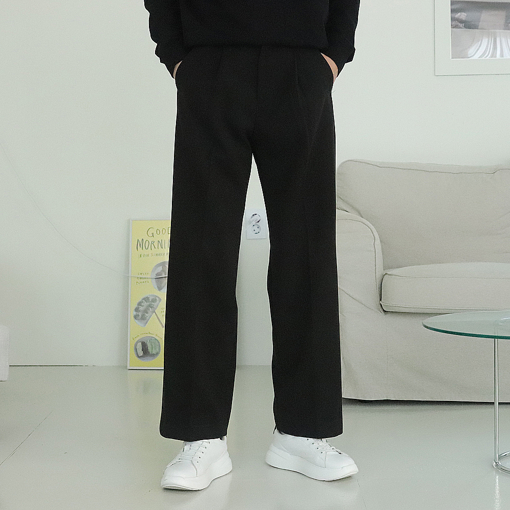 남자와이드슬랙스 통큰바지 겨울 링클프리 남자기모슬랙스 이미지 2