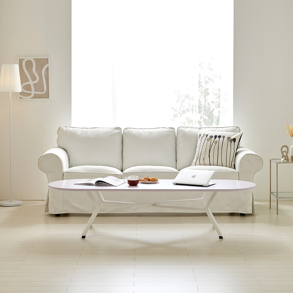 쇼파 거실테이블 철제 타원형 소파 테이블 1800