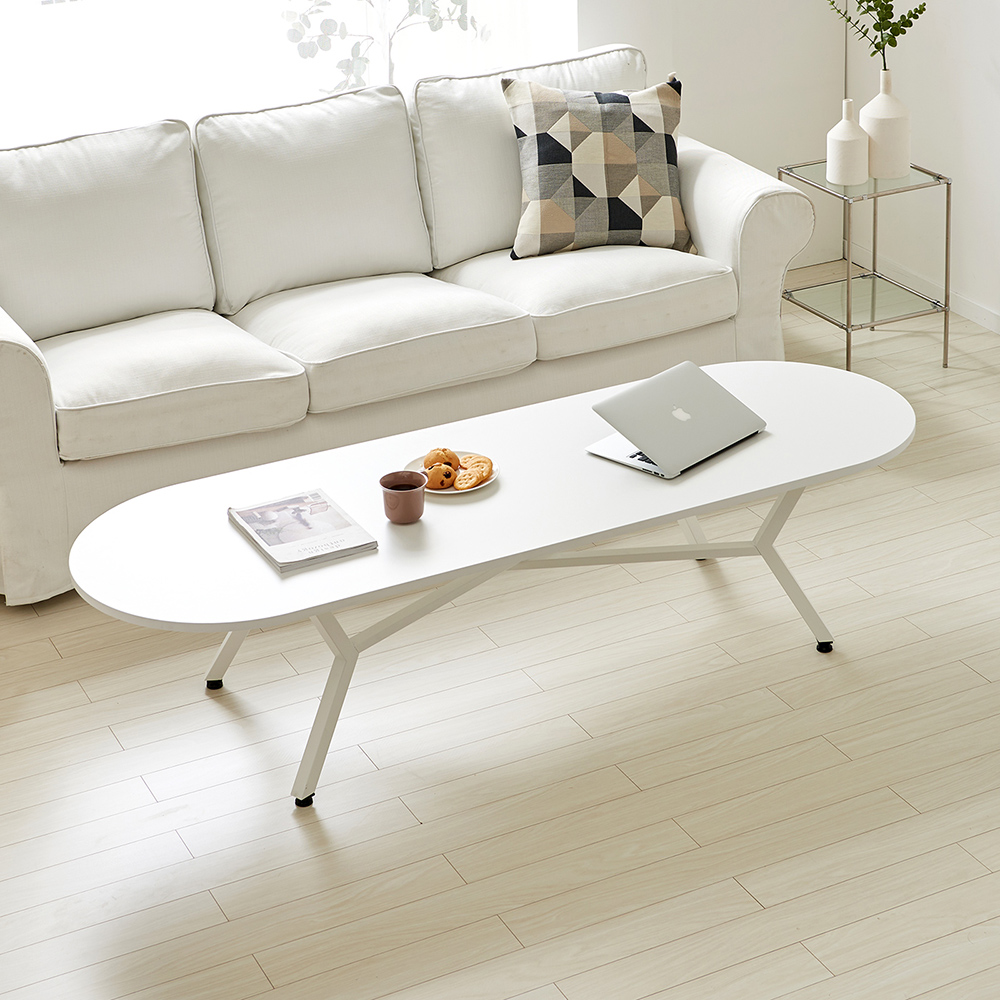 쇼파 거실테이블 철제 타원형 소파 테이블 1800