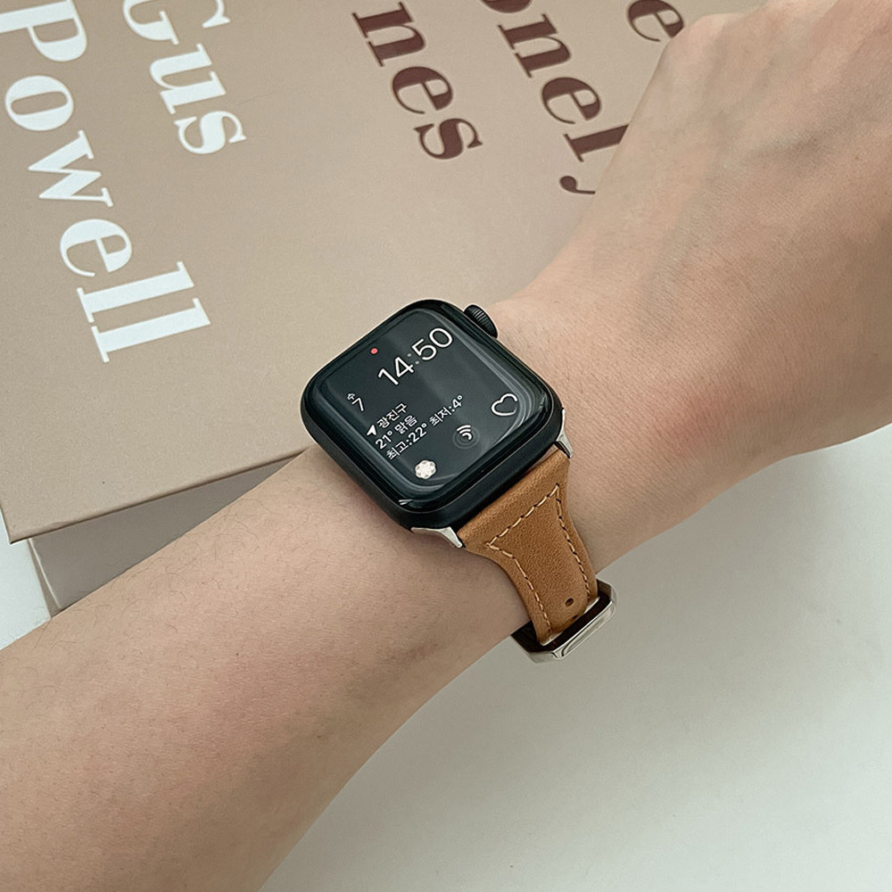 애플워치 가죽 슬림 스트랩 루프 밴드 시계줄 38mm / 40mm / 41mm공용 이미지 6