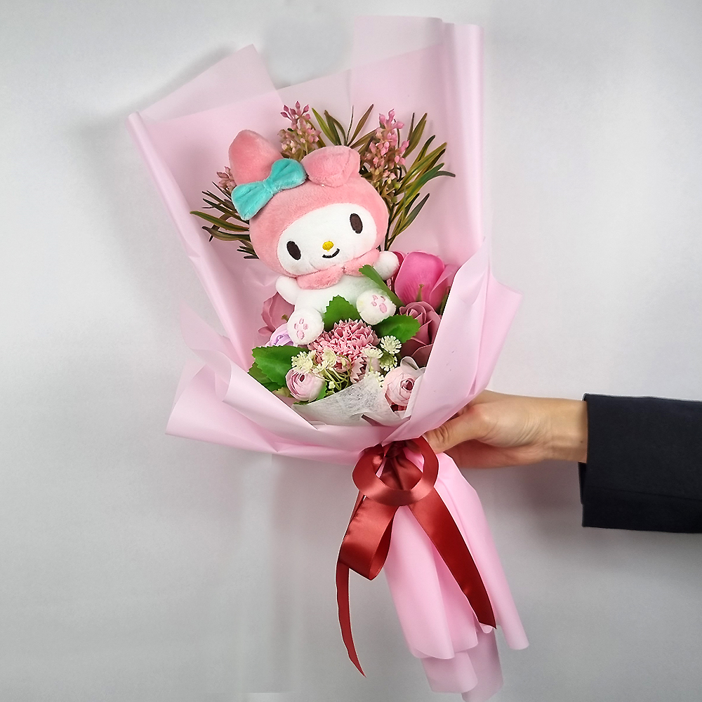 산리오 인형꽃다발 사탕부케 졸업식 입학식 시나모롤 마이멜로디 생일 꽃다발 비누꽃 선물 - 상세 이미지 2