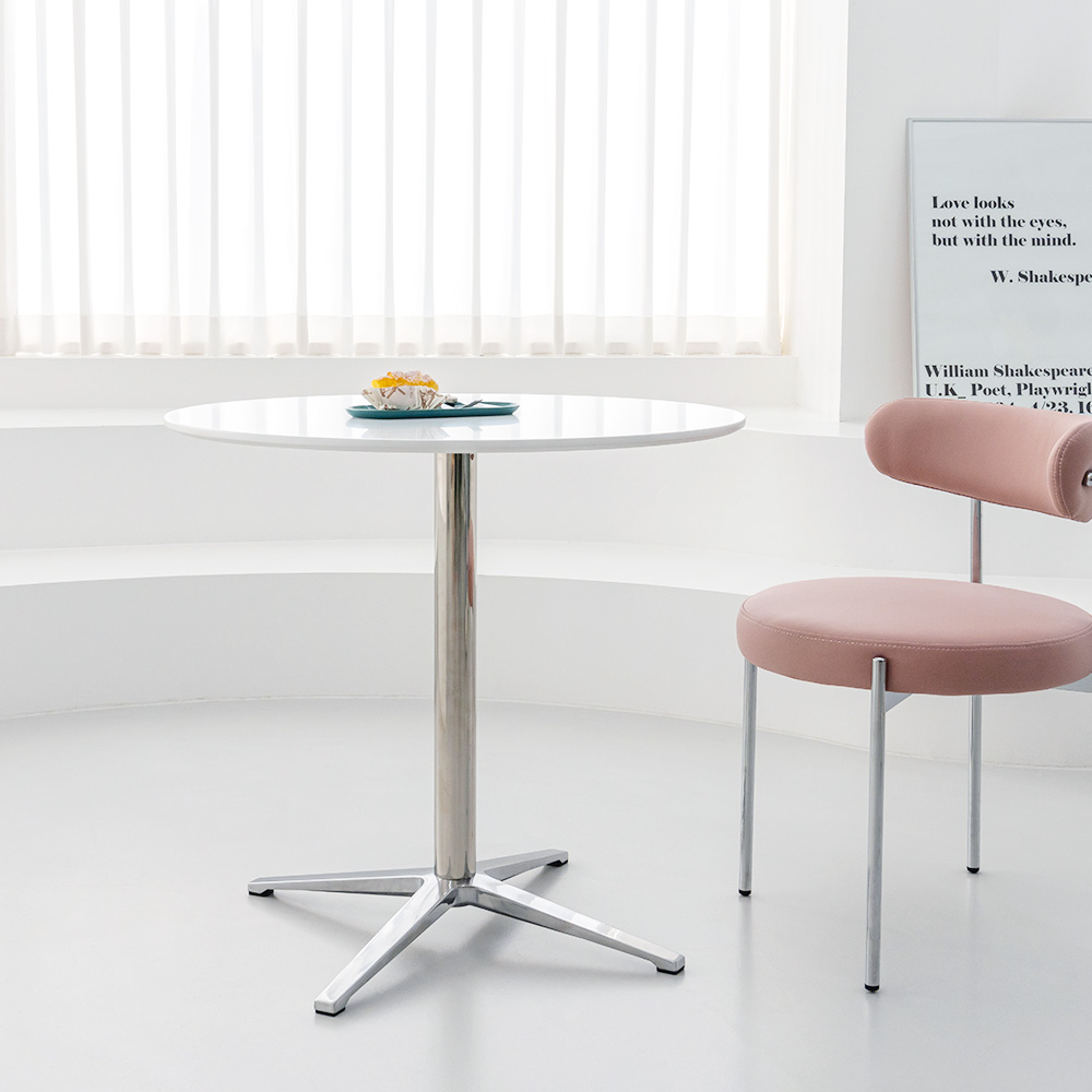 럭슬리 600 미드센츄리 모던 인테리어 디자인 화이트 원형 식탁 테이블 2인용