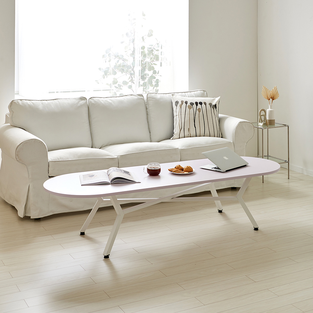 쇼파 거실테이블 철제 타원형 소파 테이블 1800