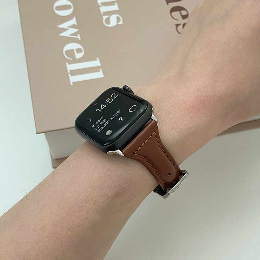 애플워치 가죽 슬림 스트랩 루프 밴드 시계줄 38mm / 40mm / 41mm공용 이미지 7
