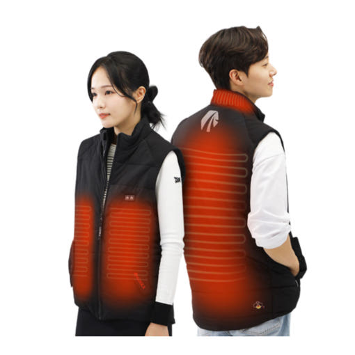 [고스카 발열조끼의 발열 패드 위치 이미지]