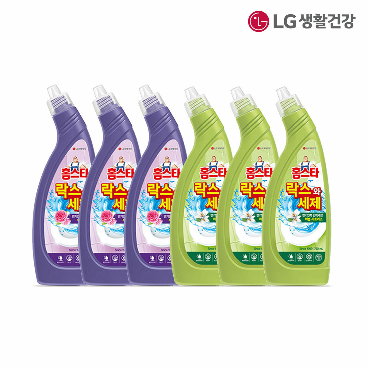 LG생활건강 홈스타 락스와세제 후로랄파인 750ml3+허벌시트러스 750ml3개 - 메인 이미지