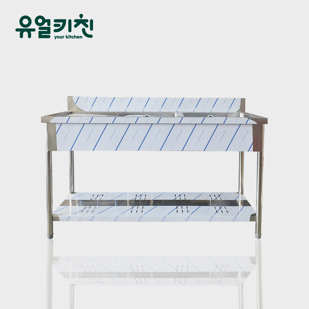 1500 2조 좌날 업소용싱크대 스텐 개수대 영업용씽크대 높이850 제작 - 메인 이미지