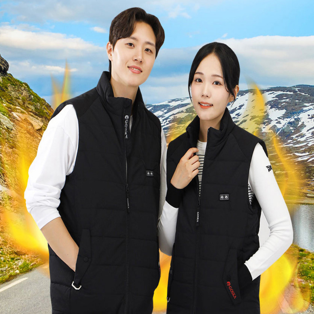 24년 NEW 고스카 발열조끼 겨울용 경량 패딩 남녀공용 방수 방풍 USB 보조배터리 포함 - 상세 이미지 2