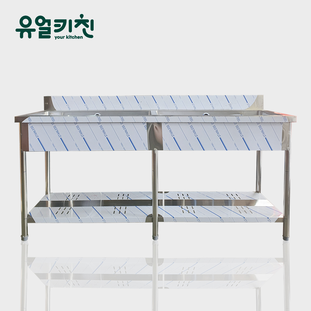 1800 2조 업소용싱크대 스텐 개수대 영업용씽크대 높이850 제작 - 메인 이미지