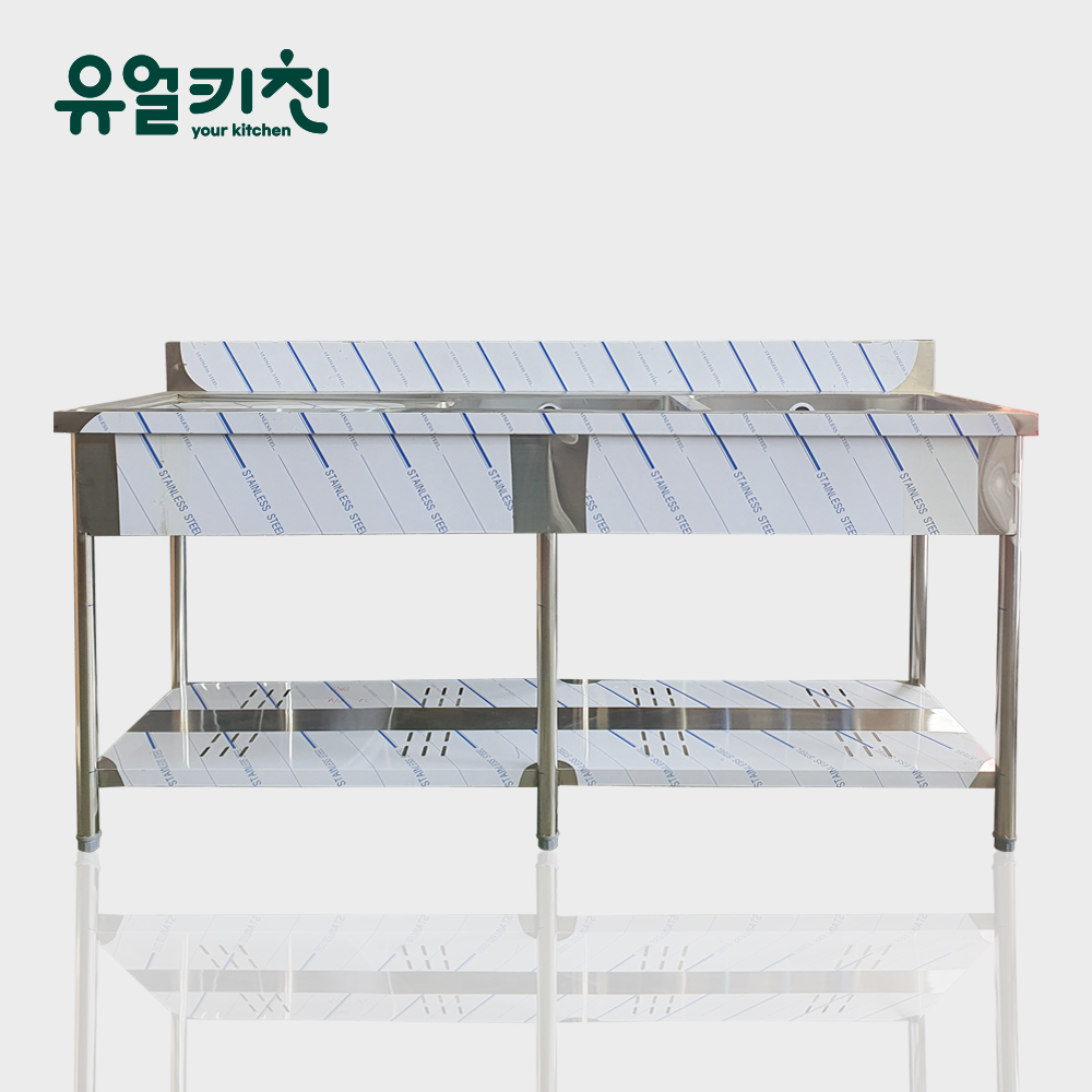 1800 2조 좌날 업소용싱크대 스텐 개수대 영업용씽크대 높이850 제작 - 메인 이미지