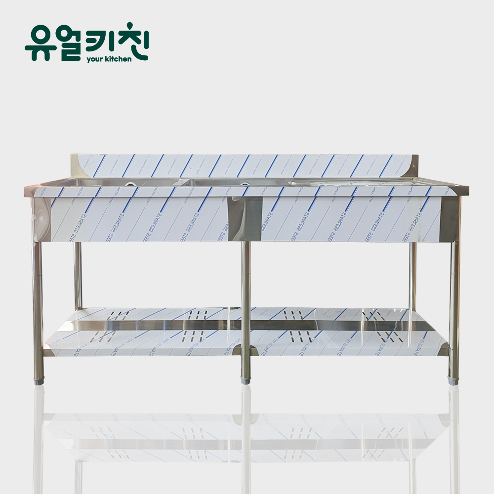 1800 2조 우날 업소용싱크대 스텐 개수대 영업용씽크대 높이850 제작 - 메인 이미지