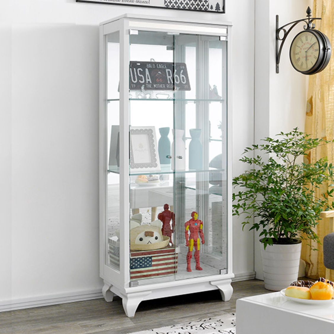 유리진열장 고급 거실유리장 엔틱장식장 클래식 빈티지장식장