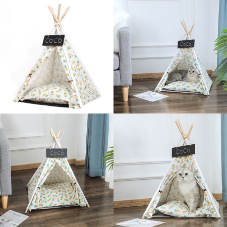 푸근한잡화점 반려동물 인디언 텐트하우스 애플 강아지텐트하우스