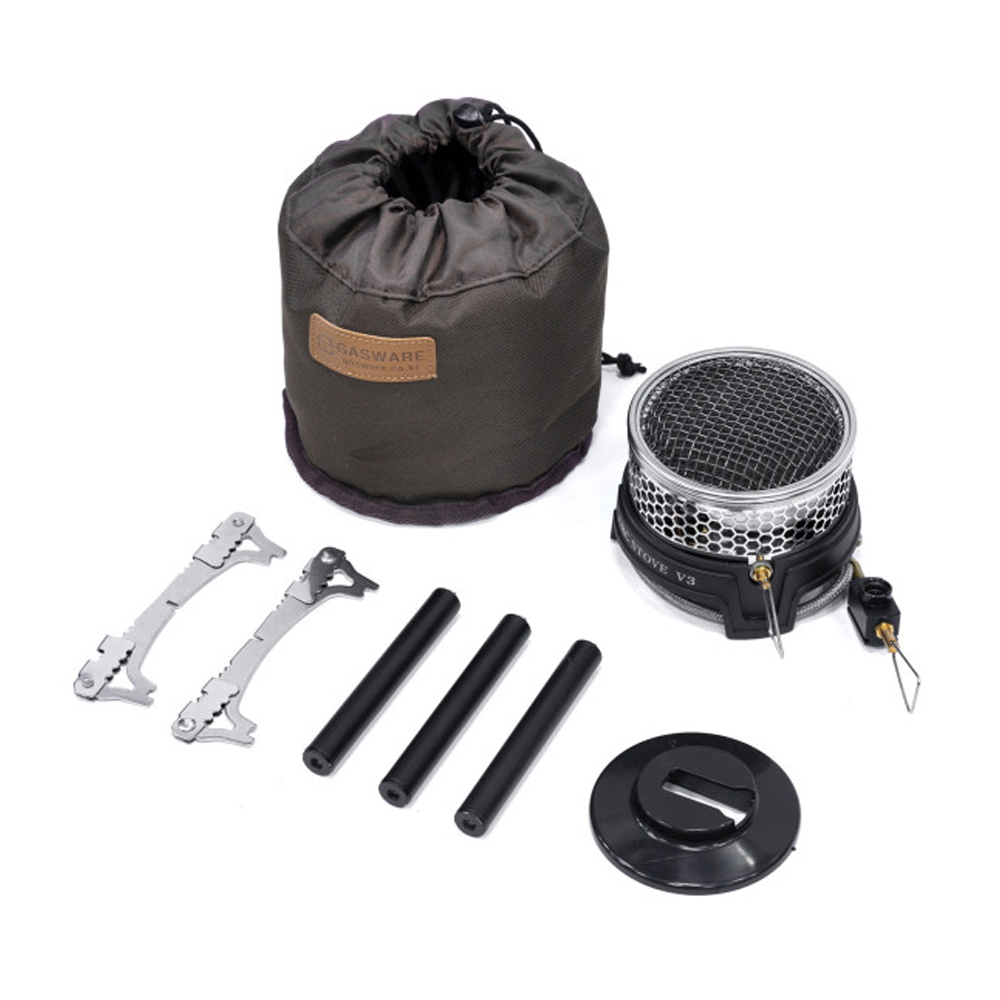 가스웨어 아크스토브 V3 백패킹 리액터 미니 버너 난로 가스콤 실버