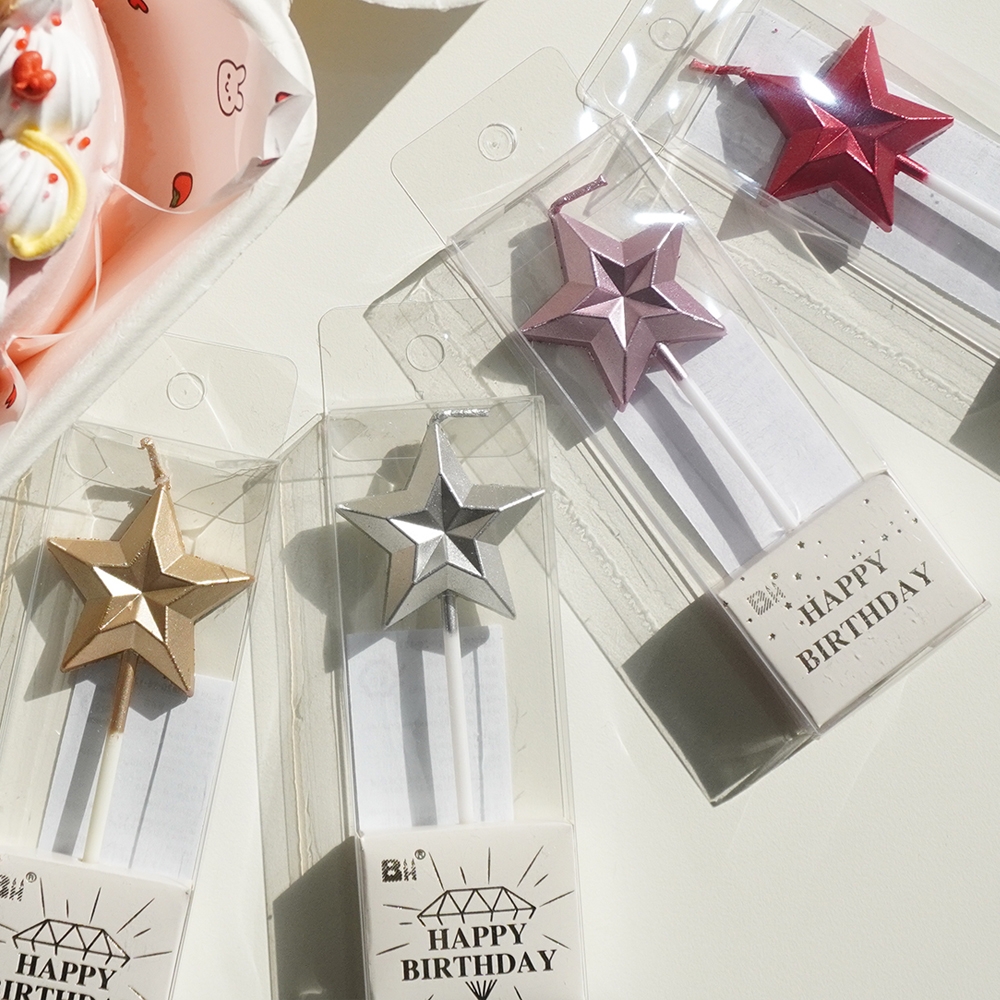 별 모양 케이크 파티 초 [예쁜 촛불 미니 별초 생일초 크리스마스 케익 축하 캔들] - 상품 이미지