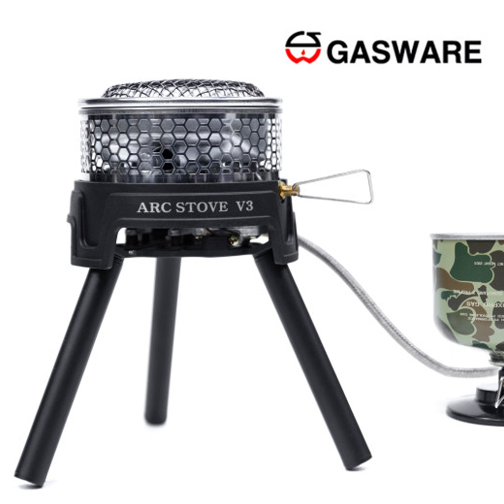 가스웨어 아크스토브 V3 백패킹 리액터 미니 버너 난로 가스콤 실버