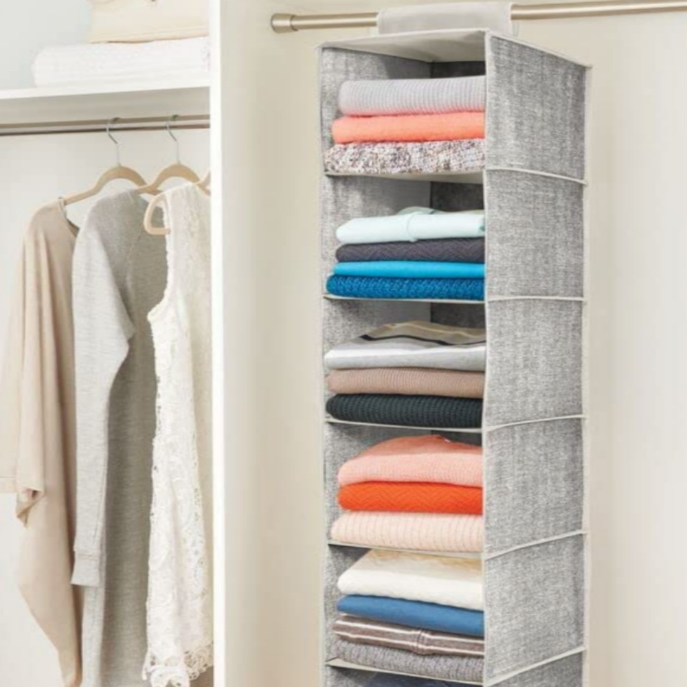 패브릭 6단 선반 행거 미니 시스템 수납 옷걸이 - 상세 이미지 4