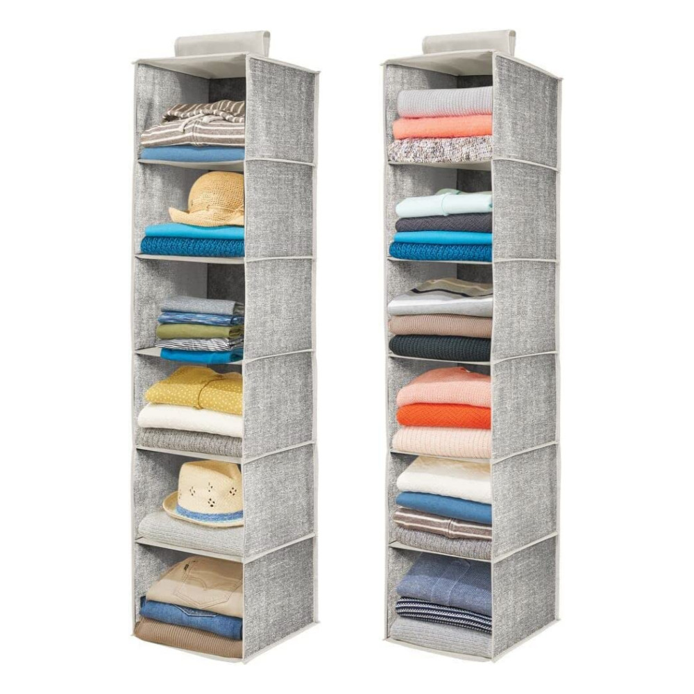 패브릭 6단 선반 행거 미니 시스템 수납 옷걸이 - 상세 이미지 2