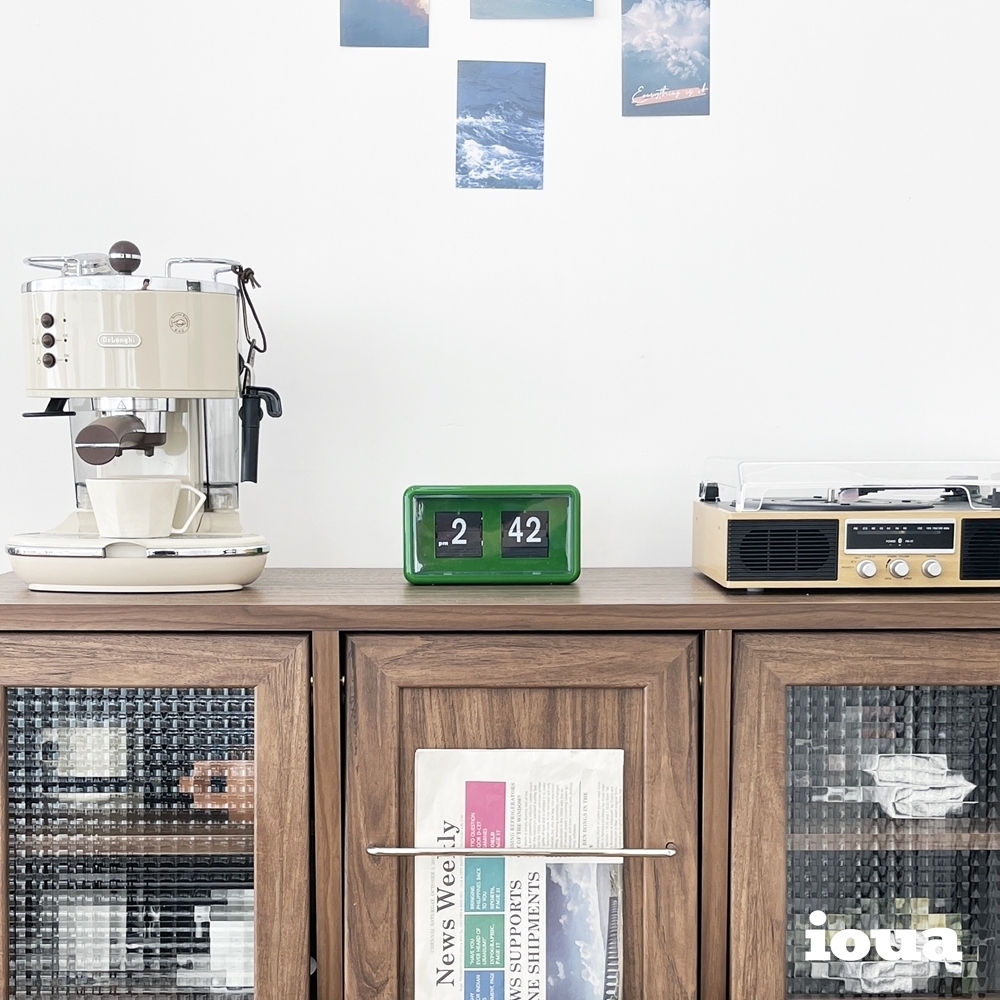 요와 레트로 컬러 플립시계 미드센추리모던 인테리어 탁상시계 머스타드 포레스트 밀크 플립