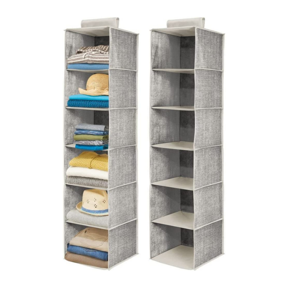 패브릭 6단 선반 행거 미니 시스템 수납 옷걸이 - 상품 이미지