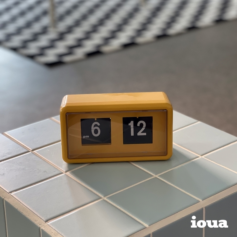 요와 레트로 컬러 플립시계 미드센추리모던 인테리어 탁상시계 머스타드 포레스트 밀크 플립