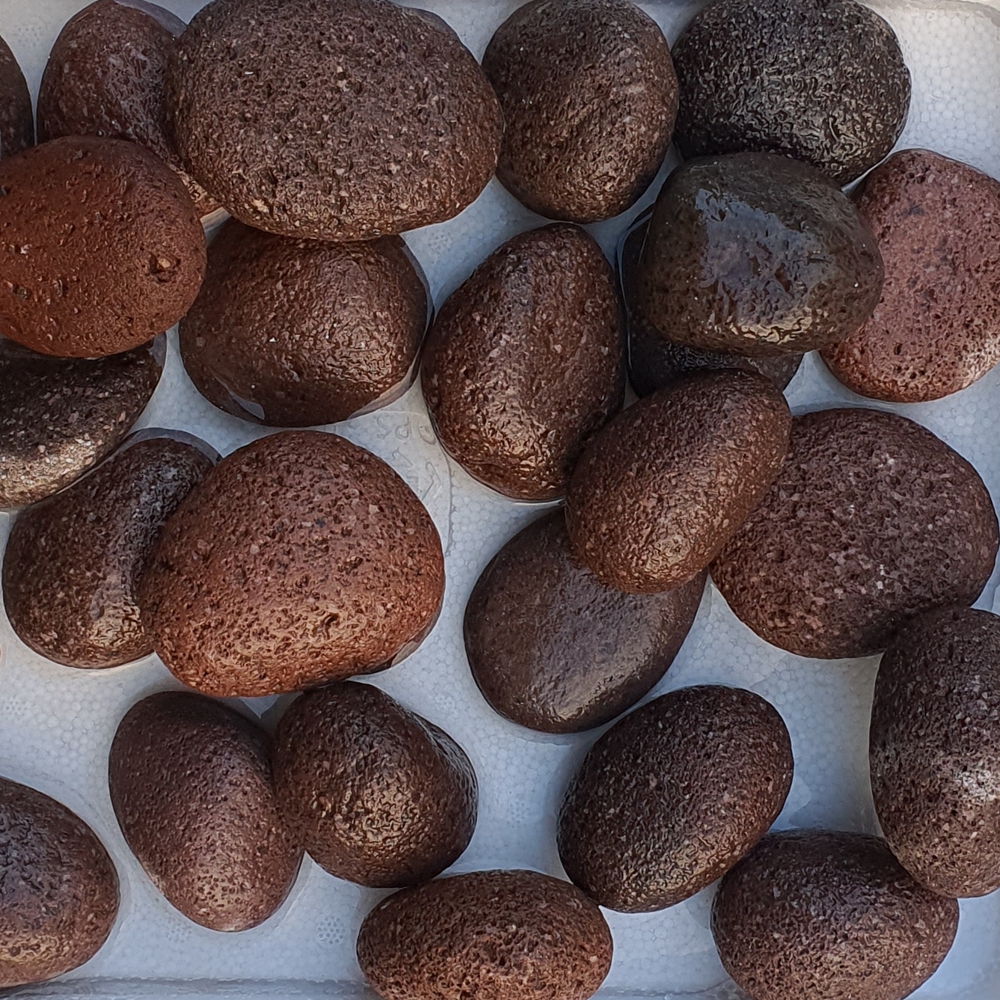 라바스톤 에그스톤 붉은색 (volcanic pebble ) 15kg대포장