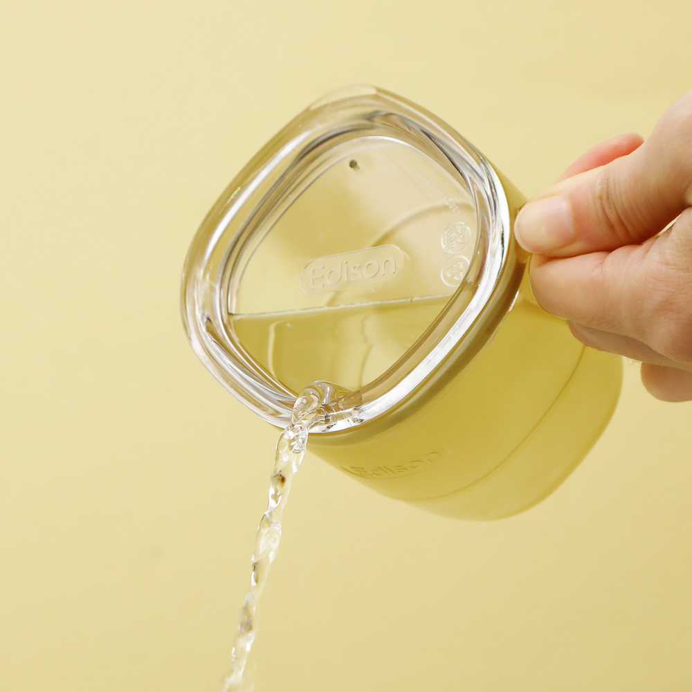 에디슨 에코젠 옐로우 트레이닝컵 유아 연습 물컵 뚜껑컵