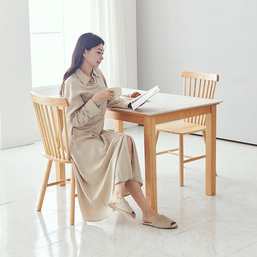 이노센트 이브 포세린 세라믹 원목 2인용 식탁세트 i103672