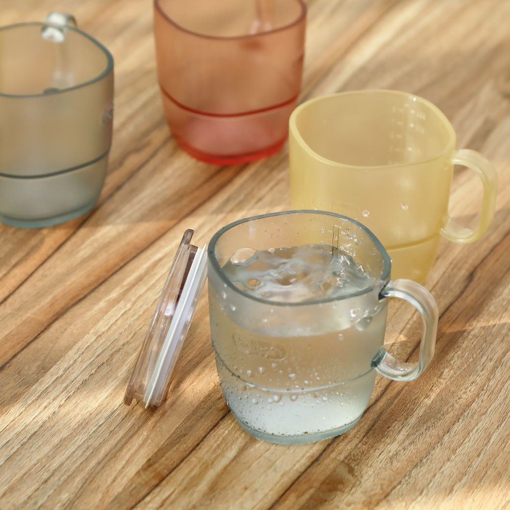 에디슨 에코젠 옐로우 트레이닝컵 유아 연습 물컵 뚜껑컵