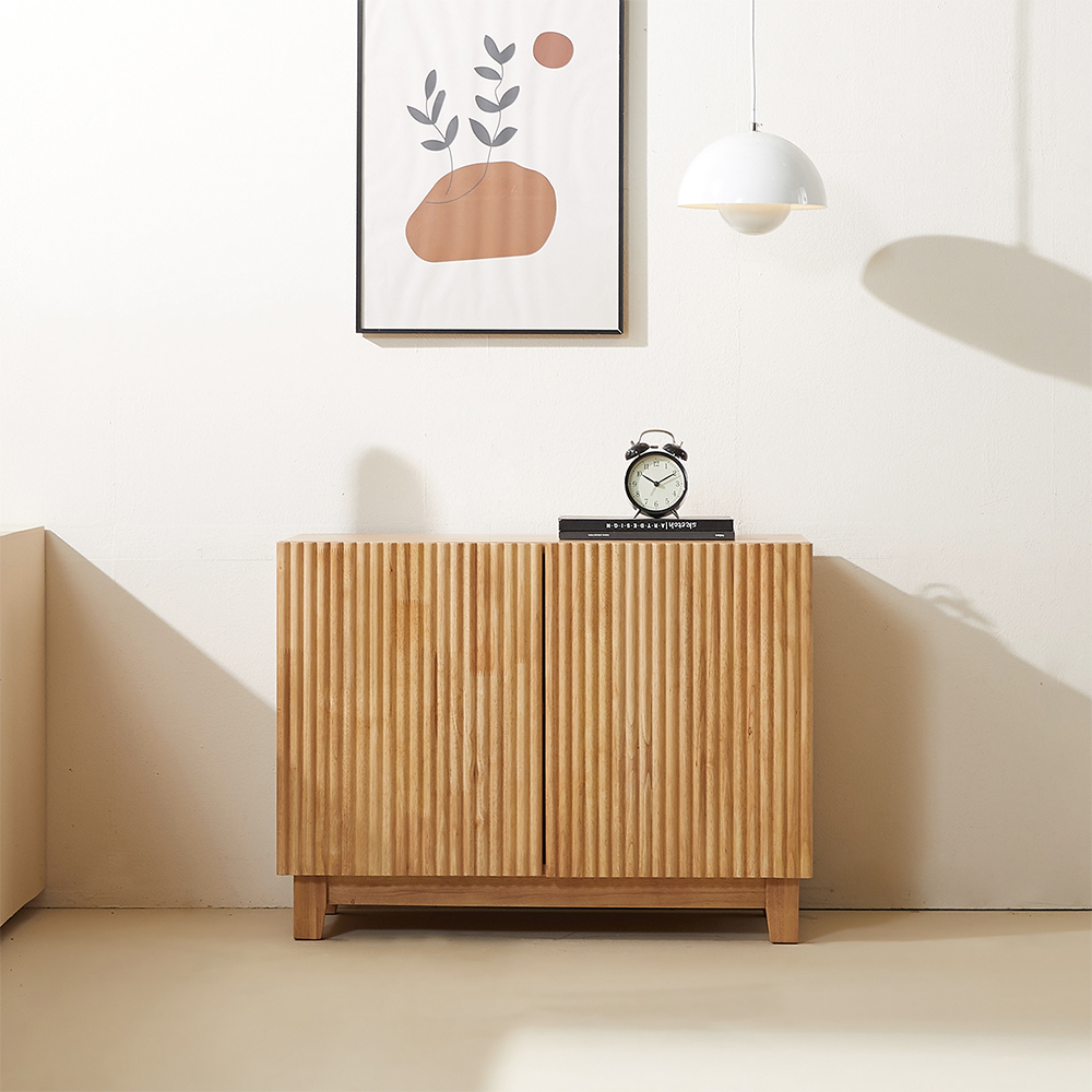 [무료배송] 모노 고무나무 원목 다용도 거실 미니 수납장 800