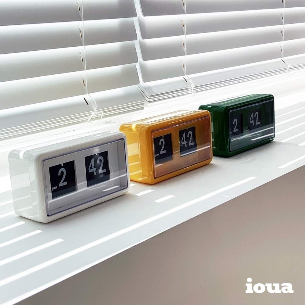 요와 레트로 컬러 플립시계 미드센추리모던 인테리어 탁상시계 머스타드 포레스트 밀크 플립