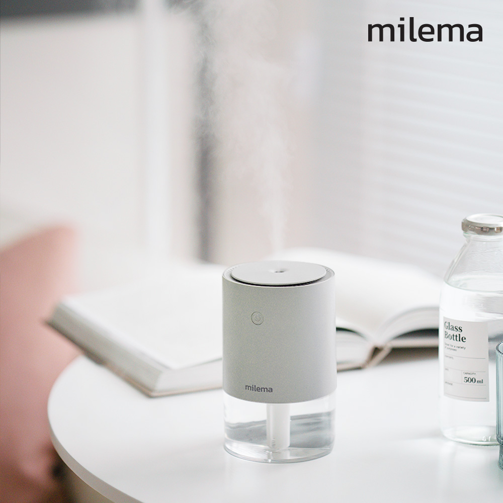밀레마 사무실 미니 가습기 탁상용 무선 휴대용 듀얼각도 무드등