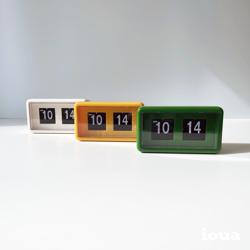 요와 레트로 컬러 플립시계 미드센추리모던 인테리어 탁상시계 머스타드 포레스트 밀크 플립