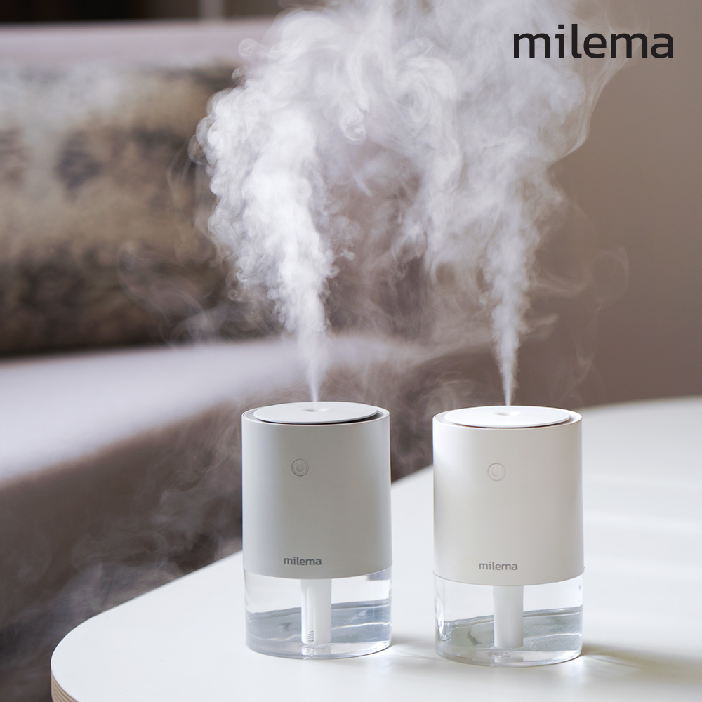 밀레마 사무실 미니 가습기 탁상용 무선 휴대용 듀얼각도 무드등