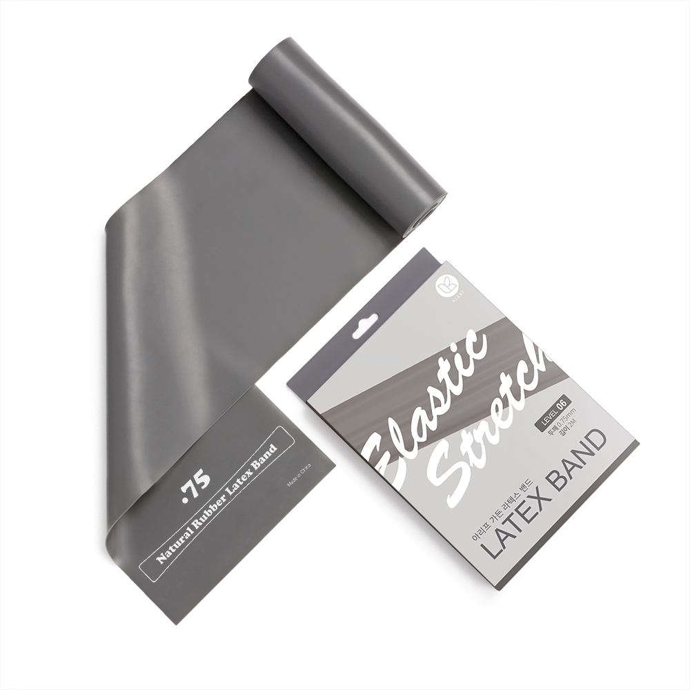 아리프 스트레칭 밴드 2.0, 0.75mm 스톤 그레이 라텍스 운동 스포츠 헬스 요가