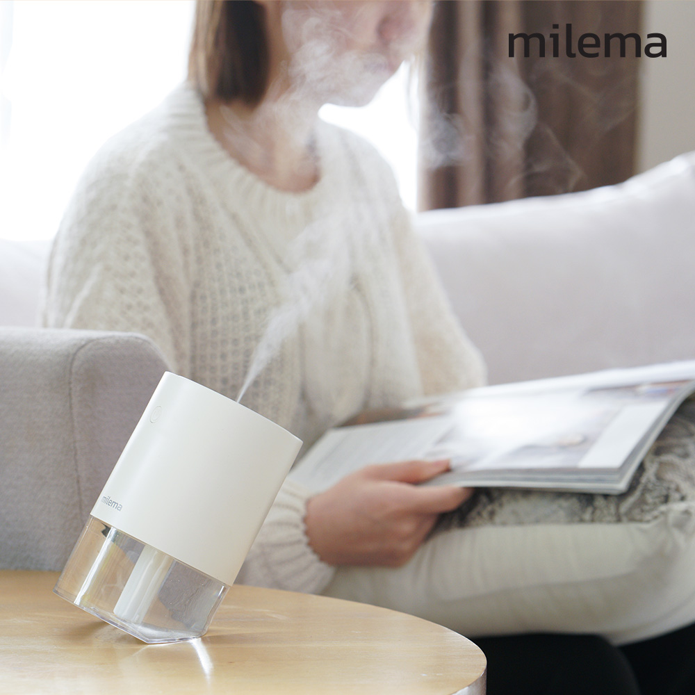 밀레마 사무실 미니 가습기 탁상용 무선 휴대용 듀얼각도 무드등