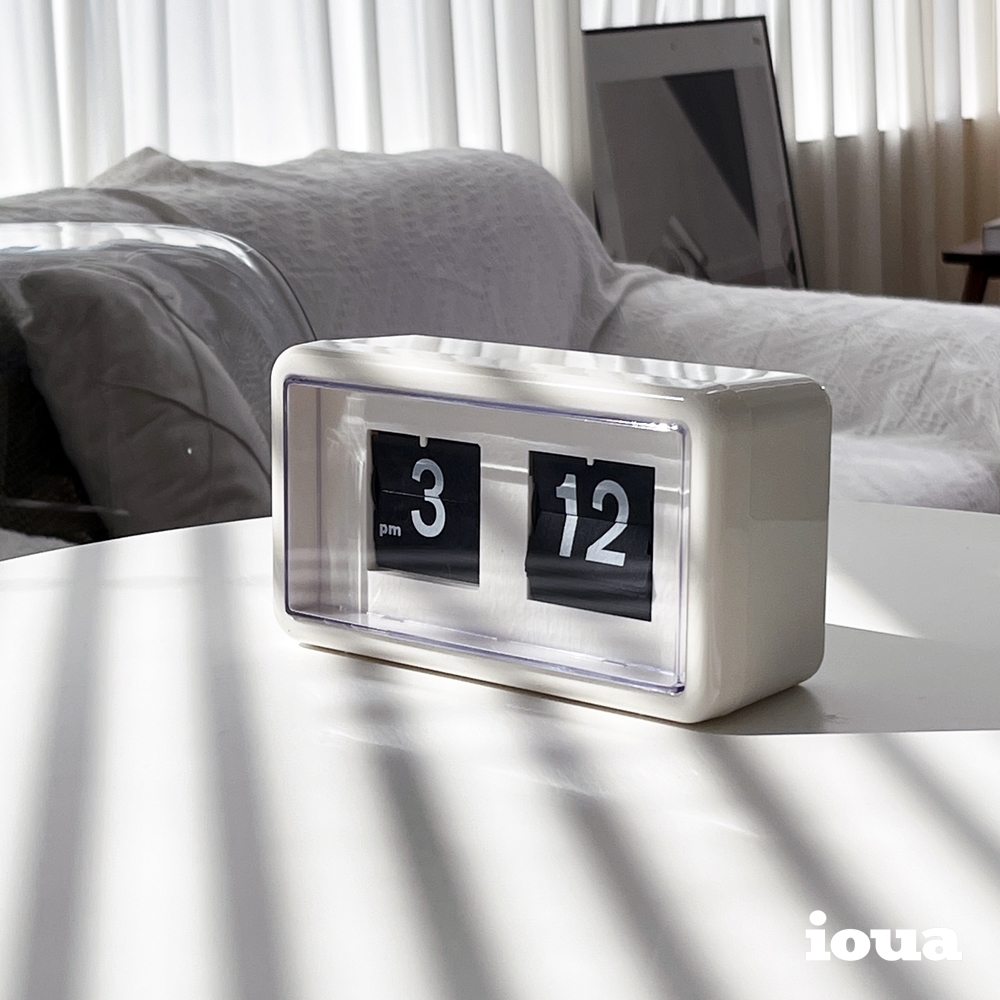 요와 레트로 컬러 플립시계 미드센추리모던 인테리어 탁상시계 머스타드 포레스트 밀크 플립