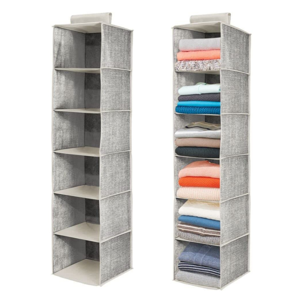 패브릭 6단 선반 행거 미니 시스템 수납 옷걸이 - 상세 이미지 5