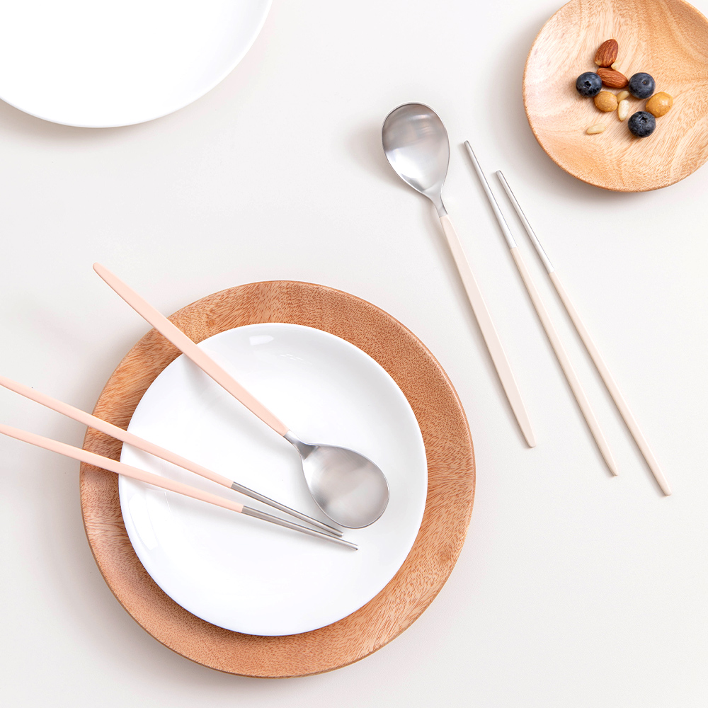 한국도자기리빙 리한 리아 컬러 스텐숟가락 젓가락 수저세트 1인