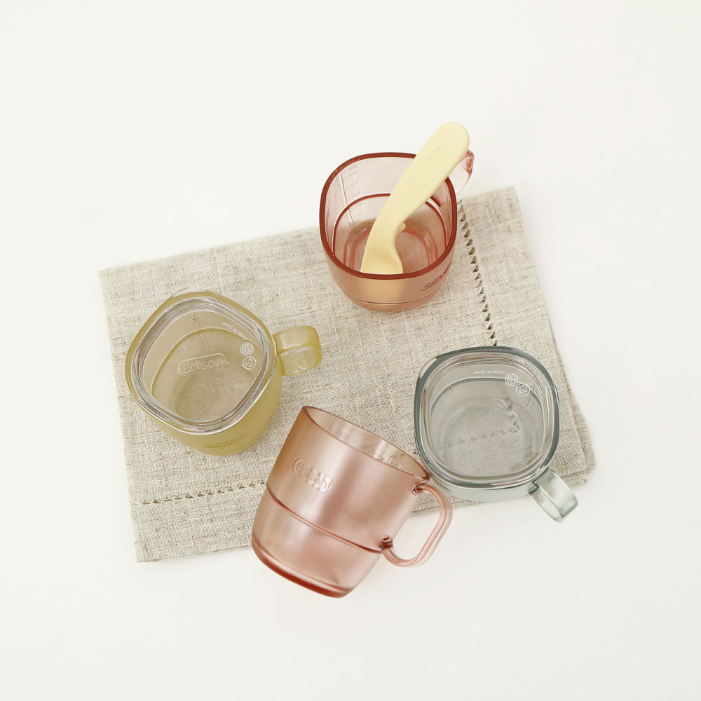 에디슨 에코젠 옐로우 트레이닝컵 유아 연습 물컵 뚜껑컵