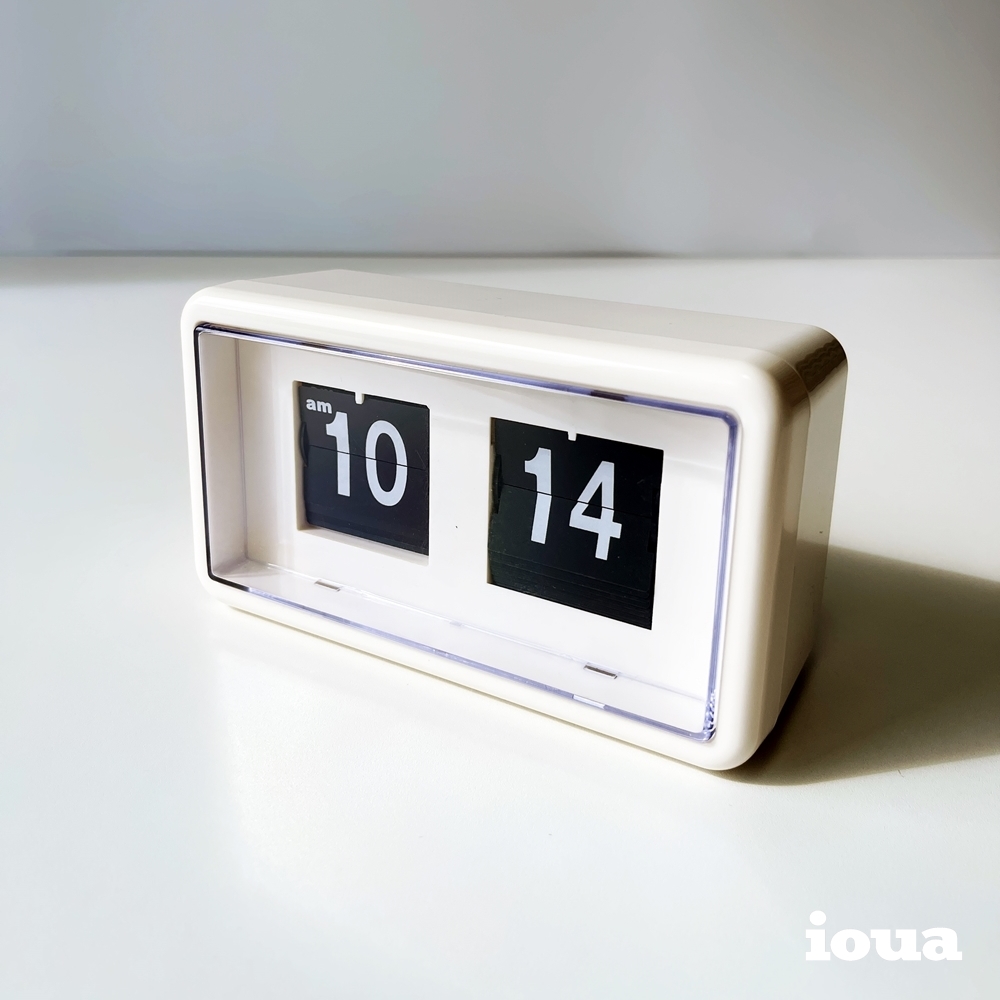 요와 레트로 컬러 플립시계 미드센추리모던 인테리어 탁상시계 머스타드 포레스트 밀크 플립
