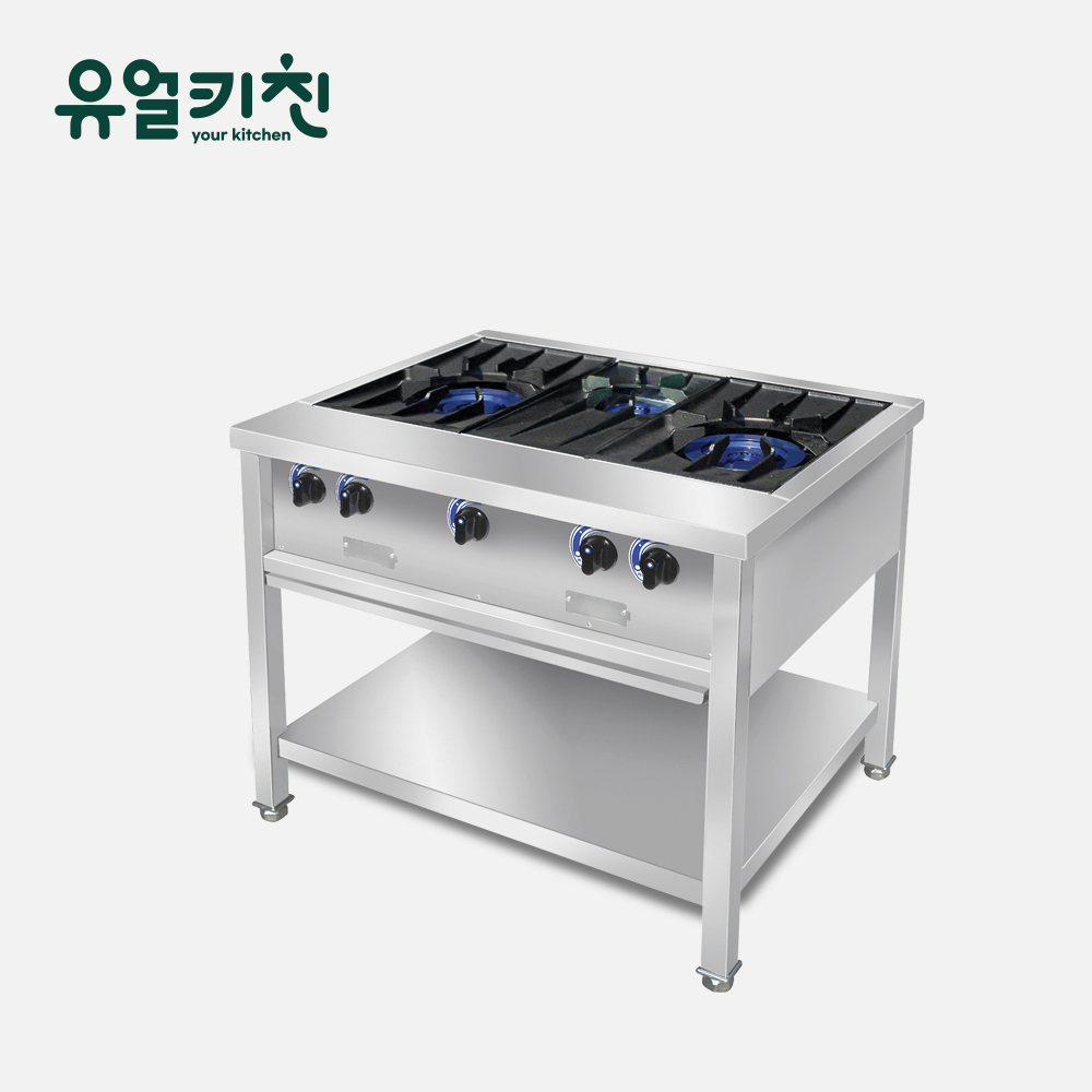 키친블루 900 3구 간택기 업소용 식당용가스렌지 화구 LPG