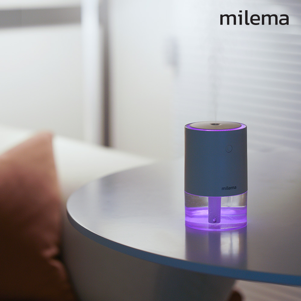 밀레마 사무실 미니 가습기 탁상용 무선 휴대용 듀얼각도 무드등