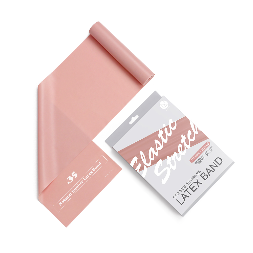 아리프 스트레칭 밴드 1.2(입문용) 0.35mm 파스텔 핑크 라텍스 운동 스포츠 헬스 요가