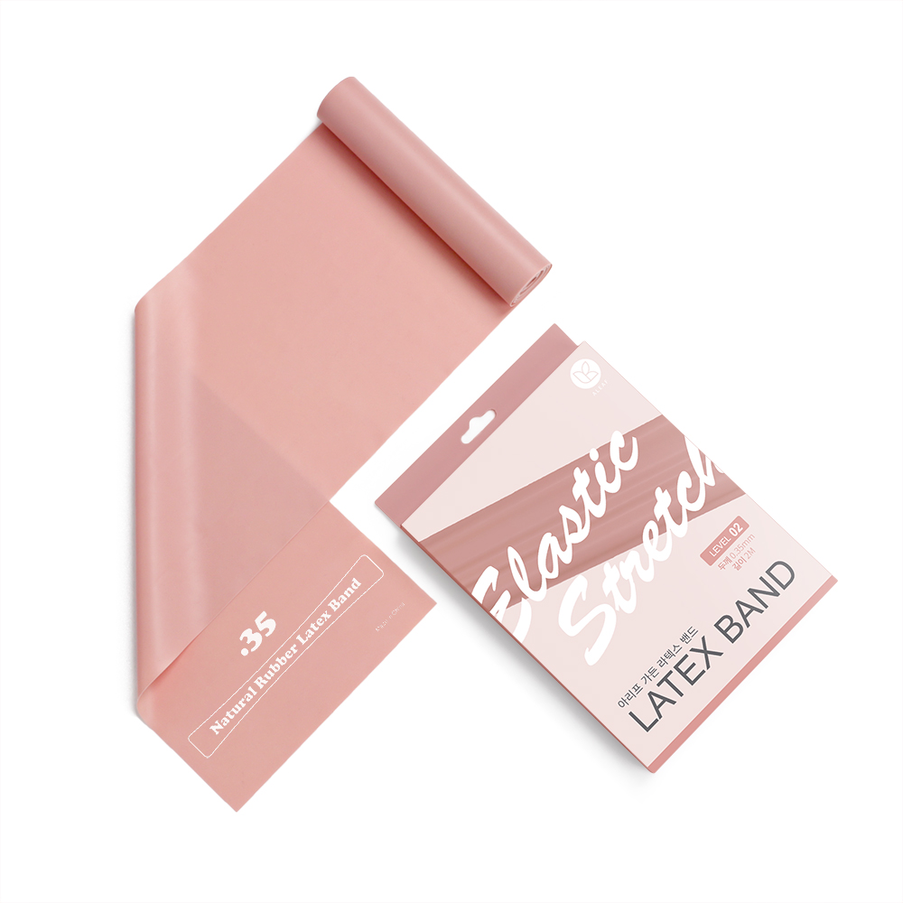 아리프 스트레칭 밴드 2.0, 0.35mm 파스텔 핑크 라텍스 운동 스포츠 헬스 요가