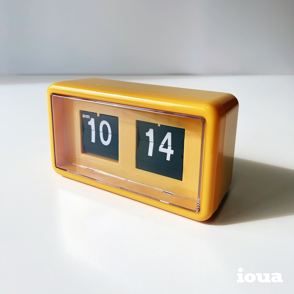 요와 레트로 컬러 플립시계 미드센추리모던 인테리어 탁상시계 머스타드 포레스트 밀크 플립