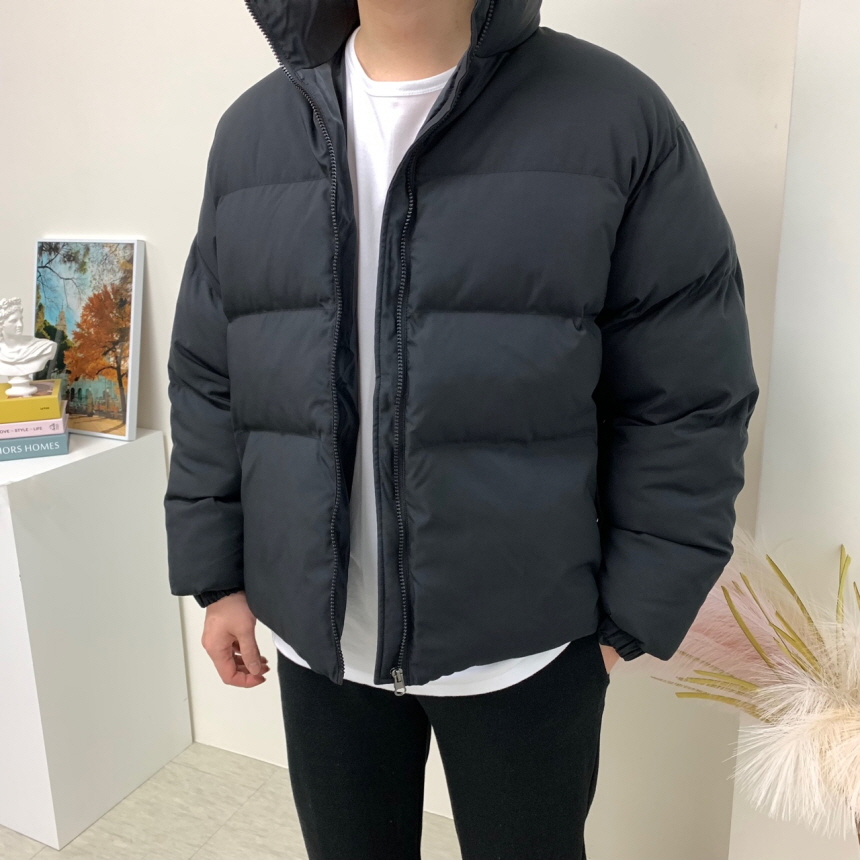남자 오버핏 숏패딩 웰론 겨울 커플 점퍼 아우터 이미지 3