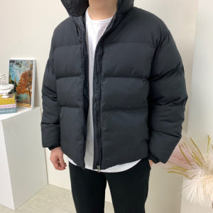 남자 오버핏 숏패딩 웰론 겨울 커플 점퍼 아우터 착용 후기 | 사이즈/핏 총정리 - 상품 이미지 3